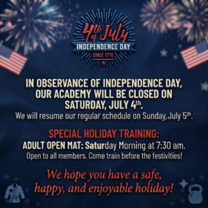 4th of July Schedule
